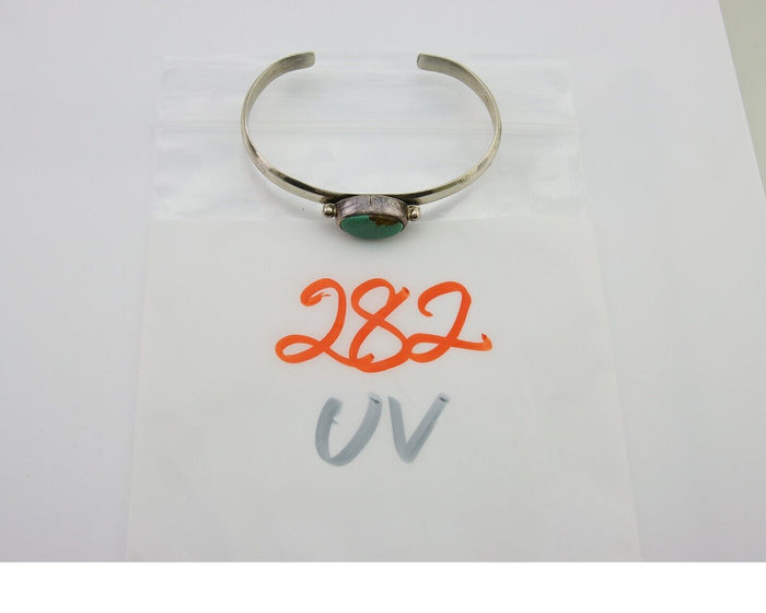 Navajo Cuff Bracelet 925 Silver Turquoise Cuff Native American Artist C.80's