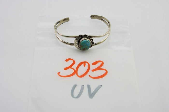 Navajo Cuff Bracelet 925 Silver Turquoise Cuff Native American Artist C.80's