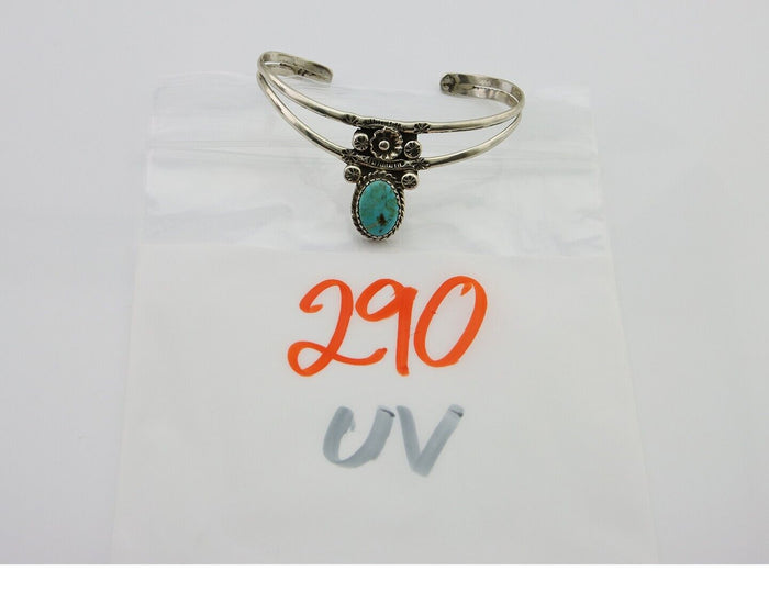 Navajo Cuff Bracelet 925 Silver Turquoise Cuff Native American Artist C.80's