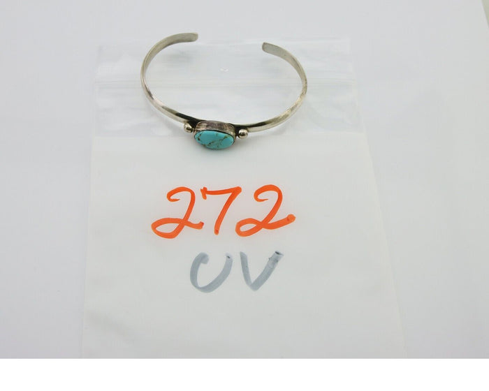 Navajo Cuff Bracelet 925 Silver Turquoise Cuff Native American Artist C.80's
