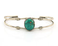 Navajo Cuff Bracelet Sterling Silver Blue Gem Turquoise Native American Artist