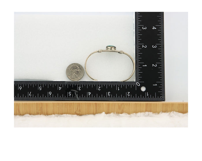 Navajo Cuff Bracelet Sterling Silver Blue Gem Turquoise Native American Artist