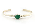Navajo Cuff Bracelet Sterling Silver Natural Mined Malachite Native Artist
