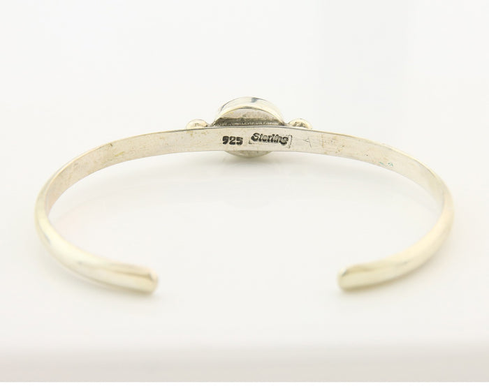 Navajo Cuff Bracelet Sterling Silver Natural Mined MOP Native Artist