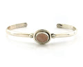 Navajo Cuff Bracelet Sterling Silver Natural Mined Pink Quartz Native Artist