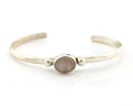 Navajo Cuff Bracelet Sterling Silver Natural Mined Pink Quartz Native Artist