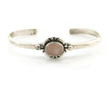Navajo Cuff Bracelet Sterling Silver Natural Mined Pink Quartz Native Artist