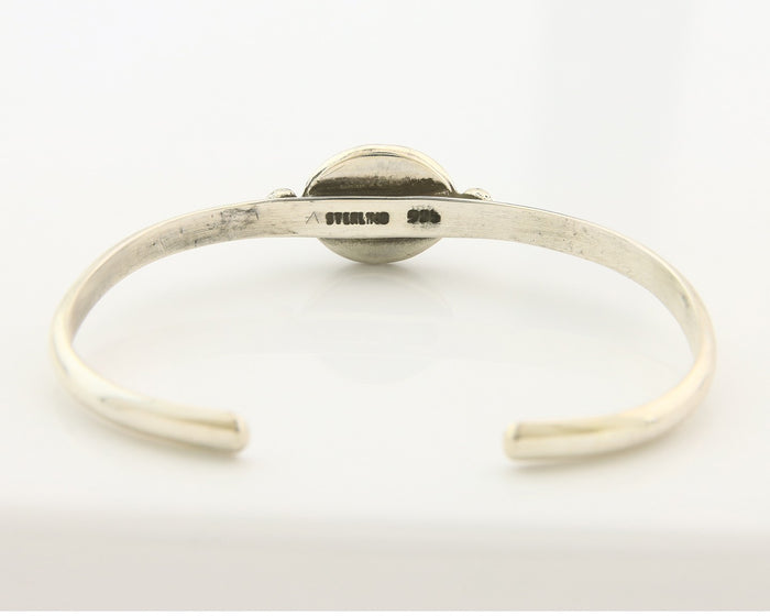 Navajo Cuff Bracelet Sterling Silver Natural Mined Pink Quartz Native Artist