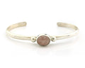 Navajo Cuff Bracelet Sterling Silver Natural Mined Pink Quartz Native Artst