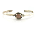 Navajo Cuff Bracelet Sterling Silver Natural Mined Pink Quartz Native Artst