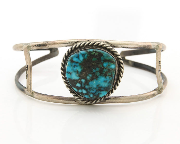 Navajo Cuff Bracelet Sterling Silver Turquoise Native American Artist
