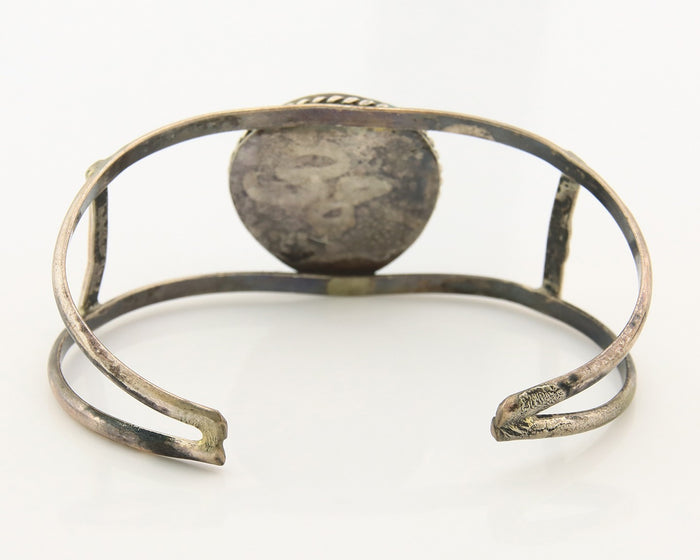 Navajo Cuff Bracelet Sterling Silver Turquoise Native American Artist