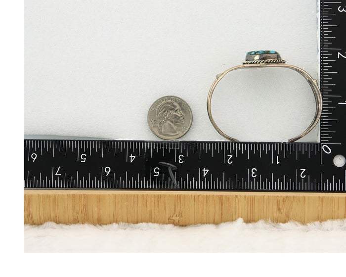 Navajo Cuff Bracelet Sterling Silver Turquoise Native American Artist