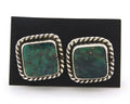 Navajo Cufflinks 925 Silver Native American Artist Natural Turquoise C.80's