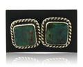 Navajo Cufflinks 925 Silver Native American Artist Natural Turquoise C.80's