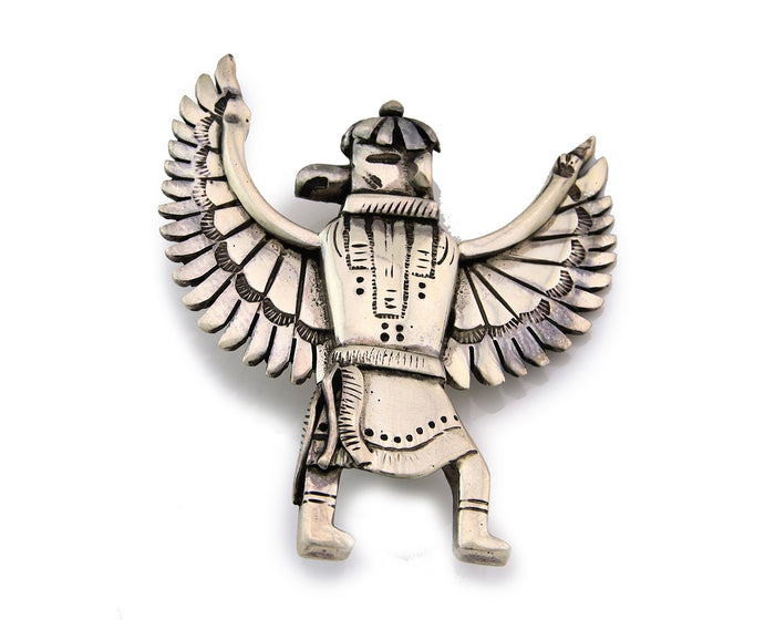 Navajo Dancer Pin Sterling Silver Hand Stamped Native American Artist