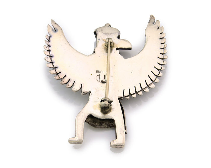 Navajo Dancer Pin Sterling Silver Hand Stamped Native American Artist