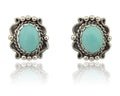 Navajo Dangle Earrings 925 Natural Turquoise Native Artist Signed VM C.80's