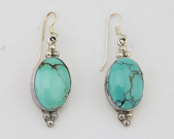 Navajo Dangle Earrings 925 Natural Turquoise Native Inca Mfg C.80's