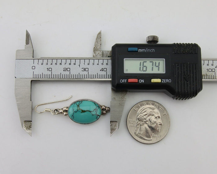 Navajo Dangle Earrings 925 Natural Turquoise Native Inca Mfg C.80's