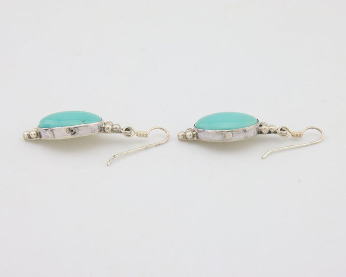 Navajo Dangle Earrings 925 Natural Turquoise Native Inca Mfg C.80's