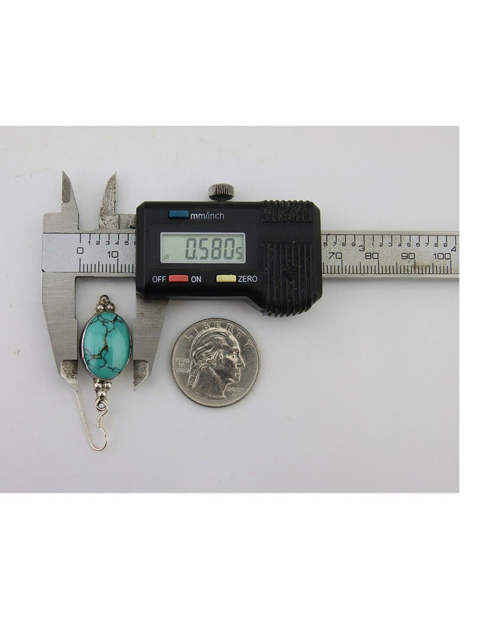 Navajo Dangle Earrings 925 Natural Turquoise Native Inca Mfg C.80's