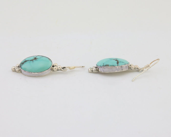 Navajo Dangle Earrings 925 Natural Turquoise Native Inca Mfg C.80's