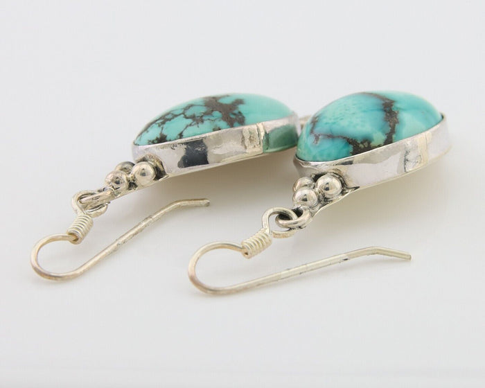 Navajo Dangle Earrings 925 Natural Turquoise Native Inca Mfg C.80's