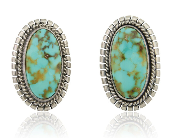 Navajo Dangle Earrings 925 Natural Turquoise Signed M GUERRO C.80's