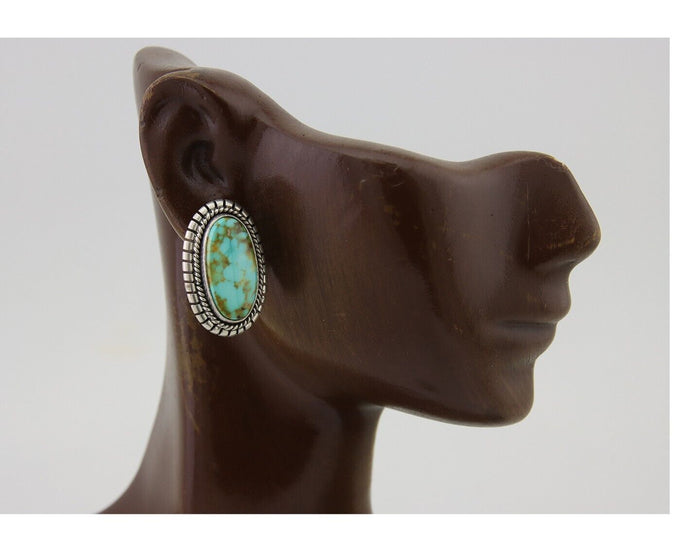 Navajo Dangle Earrings 925 Natural Turquoise Signed M GUERRO C.80's