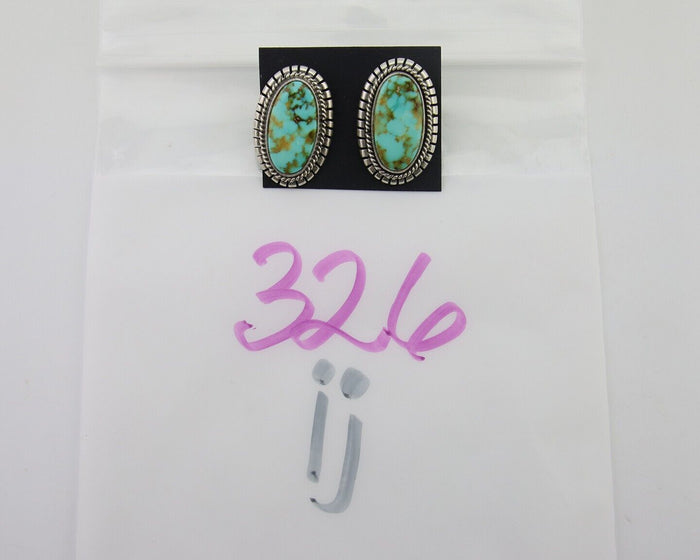 Navajo Dangle Earrings 925 Natural Turquoise Signed M GUERRO C.80's