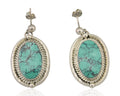Navajo Dangle Earrings 925 Natural Turquoise Signed RAMONA C.80's