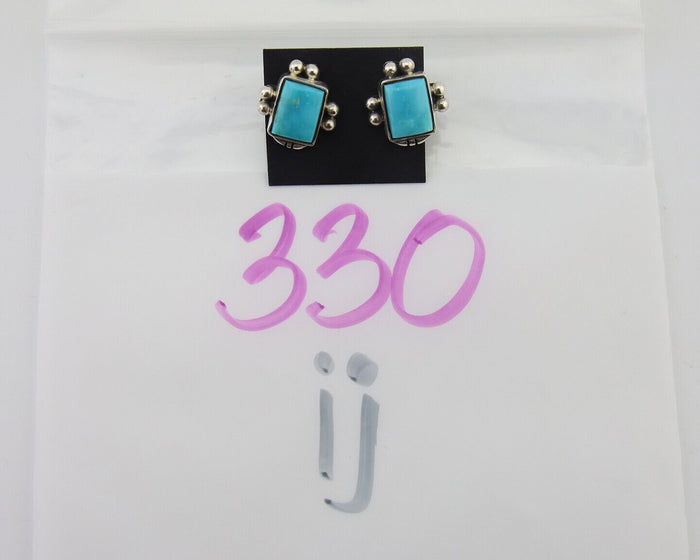 Navajo Dangle Earrings 925 Natural Turquoise Signed Wilson Padilla C.80's