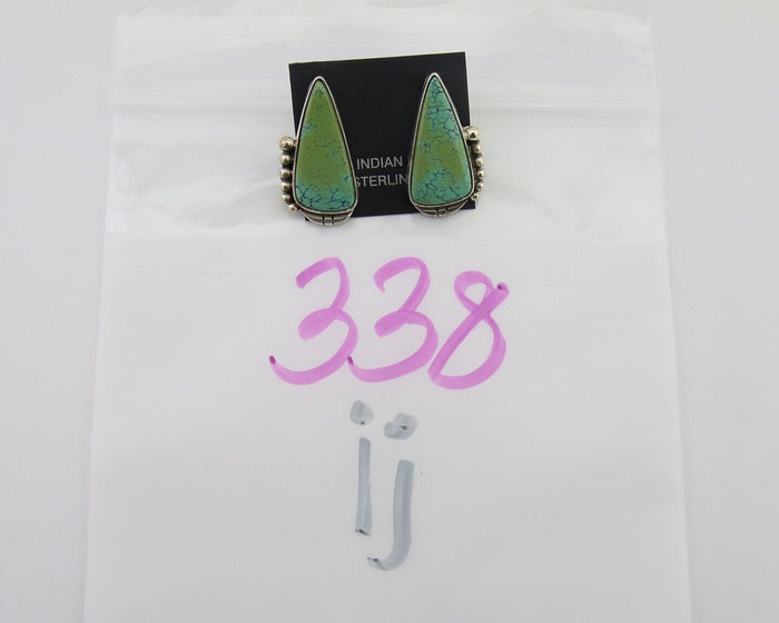 Navajo Dangle Earrings 925 Natural Turquoise Signed Wilson Padilla C.80's