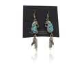 Navajo Dangle Earrings 925 Silver Blue Native American Artist C.80's