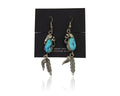Navajo Dangle Earrings 925 Silver Blue Turquoise Native American Artist C.80's
