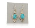 Navajo Dangle Earrings 925 Silver Blue Turquoise Native American Artist C.80's