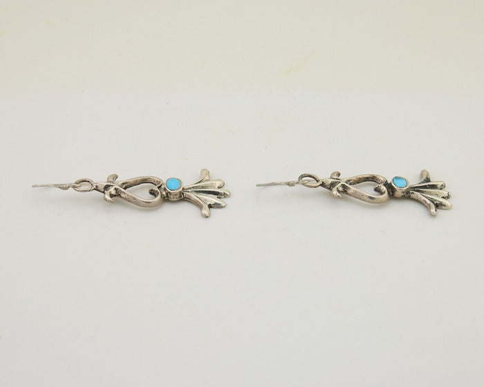 Navajo Dangle Earrings 925 Silver Blue Turquoise Native American Artist C.80's