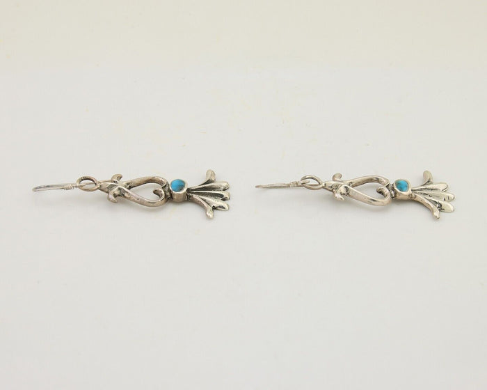 Navajo Dangle Earrings 925 Silver Blue Turquoise Native American Artist C.80's