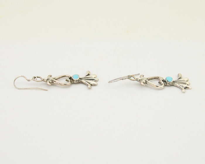 Navajo Dangle Earrings 925 Silver Blue Turquoise Native American Artist C.80's