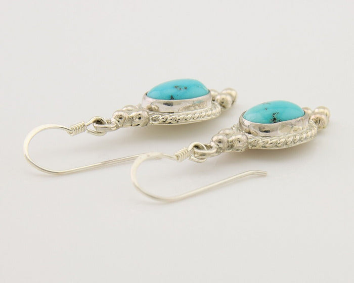 Navajo Dangle Earrings 925 Silver Blue Turquoise Native American Artist C.80's