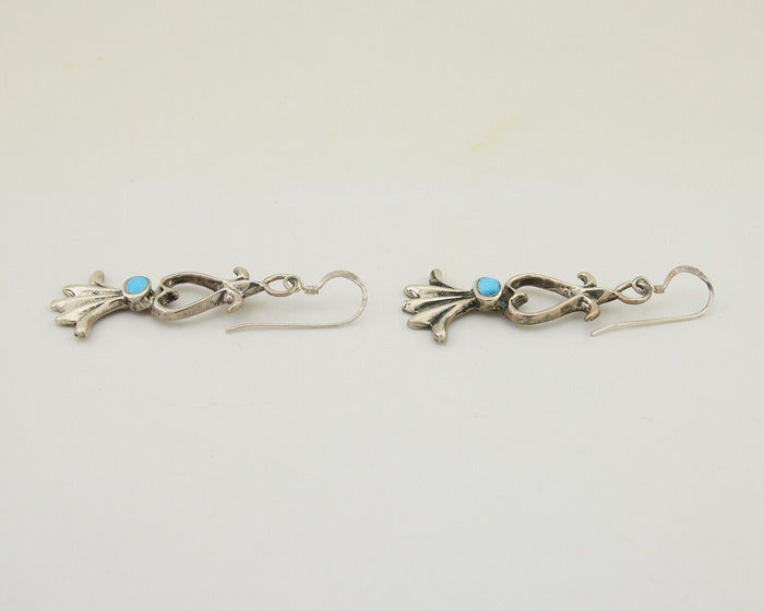 Navajo Dangle Earrings 925 Silver Blue Turquoise Native American Artist C.80's