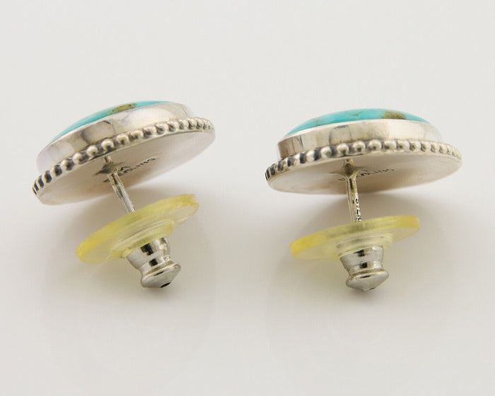 Navajo Dangle Earrings 925 Silver Blue Turquoise Signed Melissa Yazzie C.80's