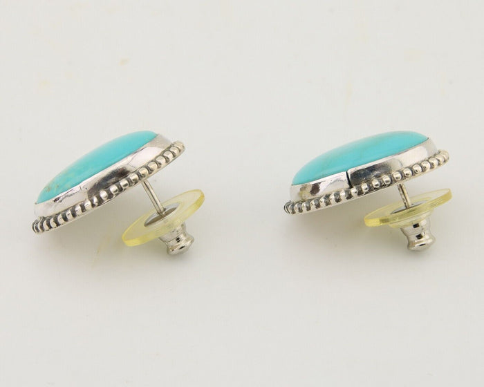 Navajo Dangle Earrings 925 Silver Blue Turquoise Signed Melissa Yazzie C.80's