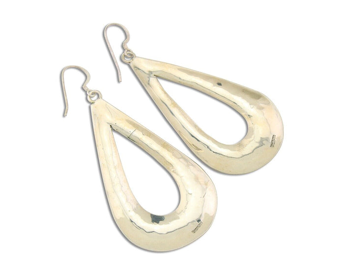 Navajo Dangle Earrings 925 Silver Hand Stamped Native American Artist C.80's