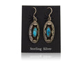 Navajo Dangle Earrings 925 Silver Natural Blue Turquoise Artist IJC C.80's