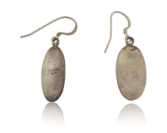 Navajo Dangle Earrings 925 Silver Natural Blue Turquoise Artist IJC C.80's