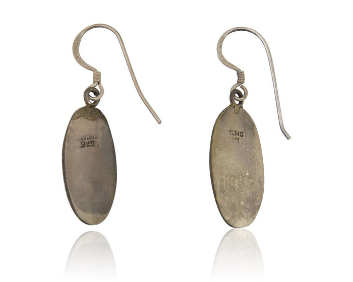 Navajo Dangle Earrings 925 Silver Natural Blue Turquoise Artist IJC C.80's