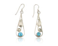 Navajo Dangle Earrings 925 Silver Natural Blue Turquoise Artist Signed JB C.80's