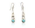 Navajo Dangle Earrings 925 Silver Natural Blue Turquoise Artist Signed JB C.80's